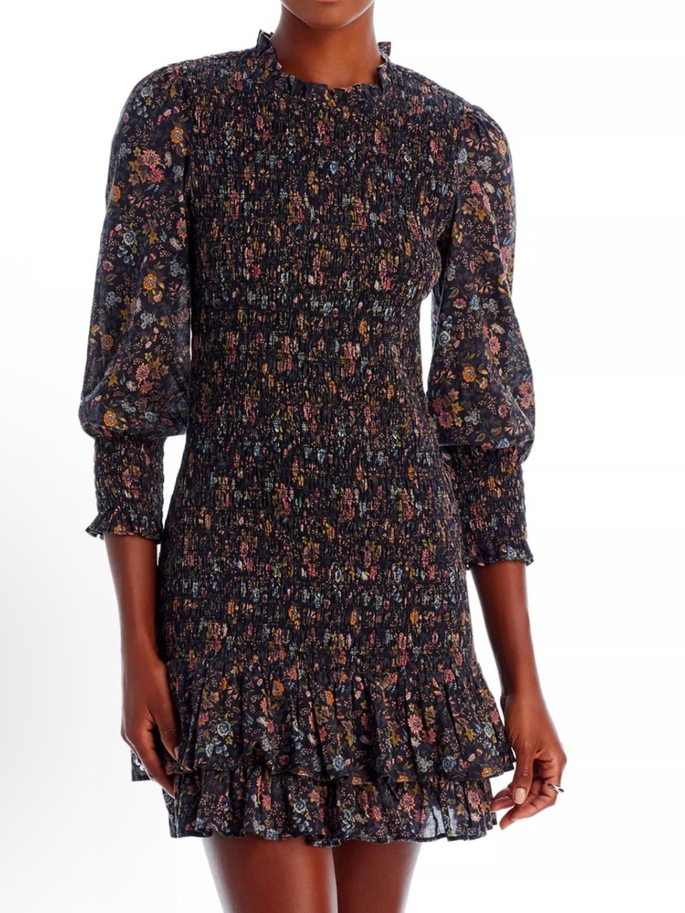 Veronica Beard Womens Farha Floral Mini Sheath Dress Black NWT